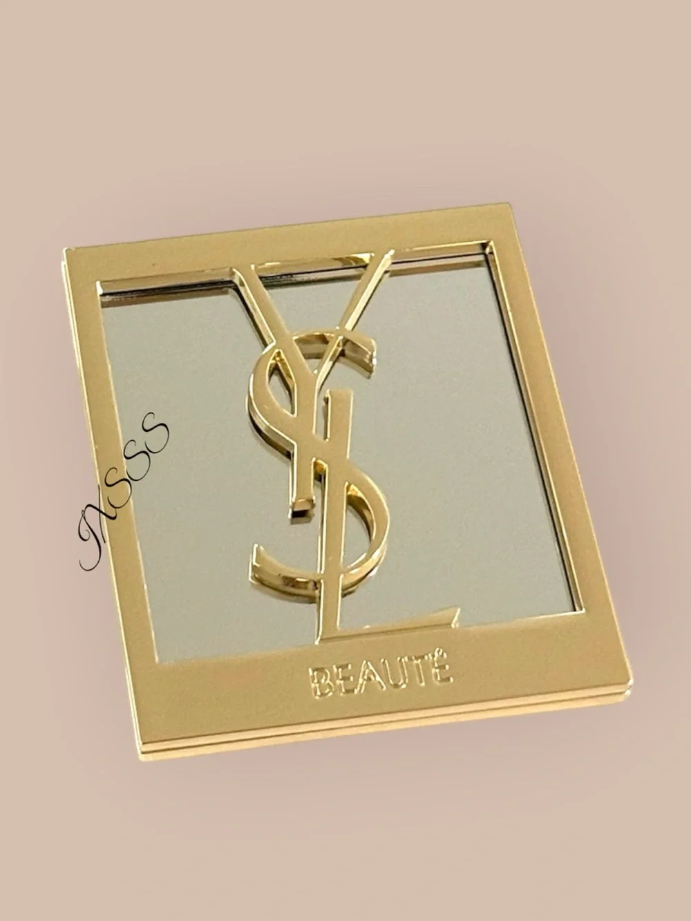 Gold YSL (Yves Saint Laurent) Beauty (Fold-Over) Cosmetic-Makeup Compact Mirror